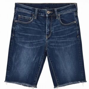 Anthropologie Pilcro and the Letterpress Mid-Rise Slim Denim Bermuda Shorts 28